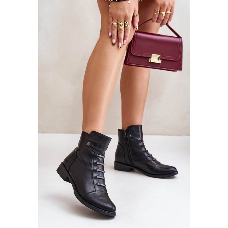 Izolirane ženske ravne čizme crne Labise crno 2