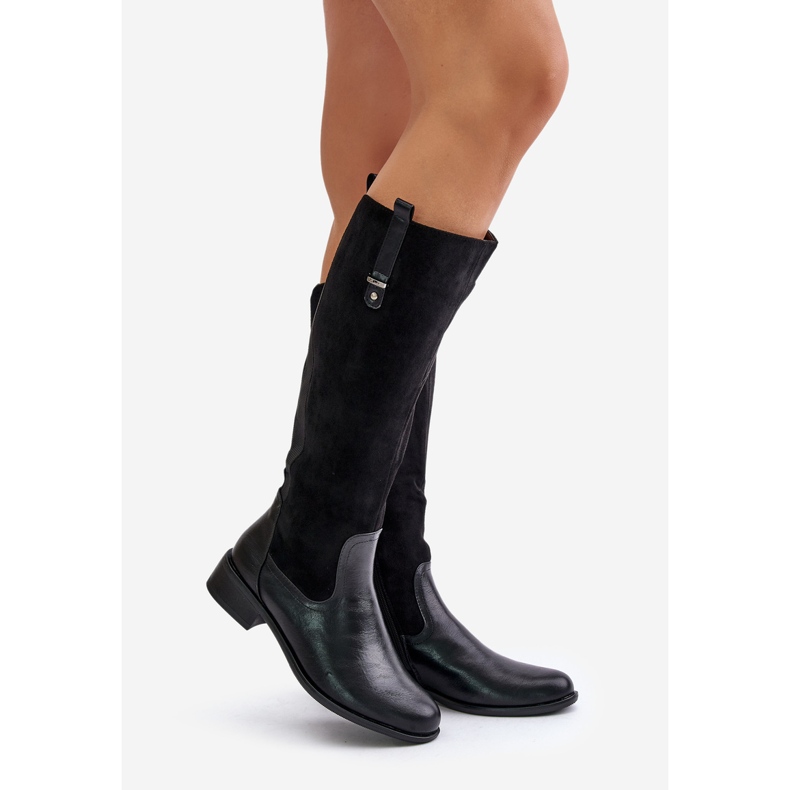 Jezzi Ženske izolirane čizme preko koljena s patentnim zatvaračem crne Ivasira crna 1