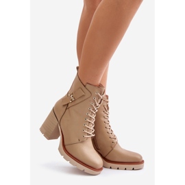 Jezzi Bež izolirane gležnjače sa zlatnim detaljima Ivarisse 1