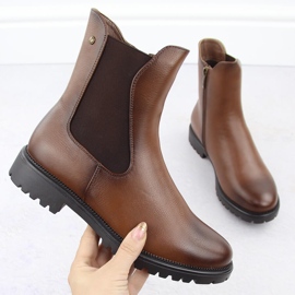 Ženske izolirane Chelsea čizme smeđe Potocki 12418 smeđa 1