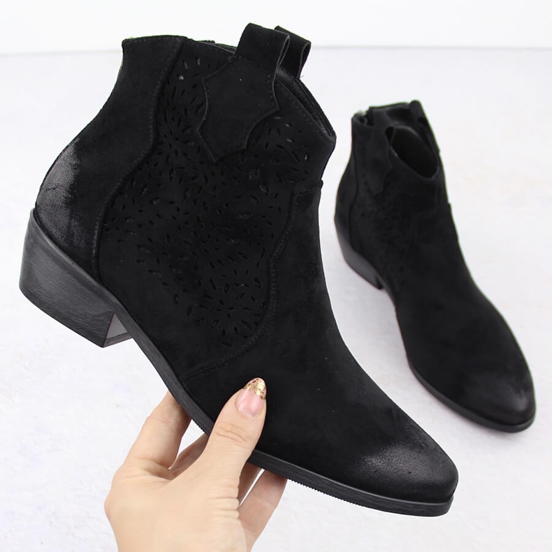 Ženske izolirane kaubojske čizme, crne Potocki SZ12189 crna 1