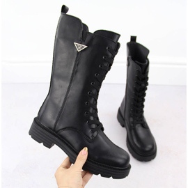 Crne kožne ženske radničke čizme Filippo DBT6302 crna 1