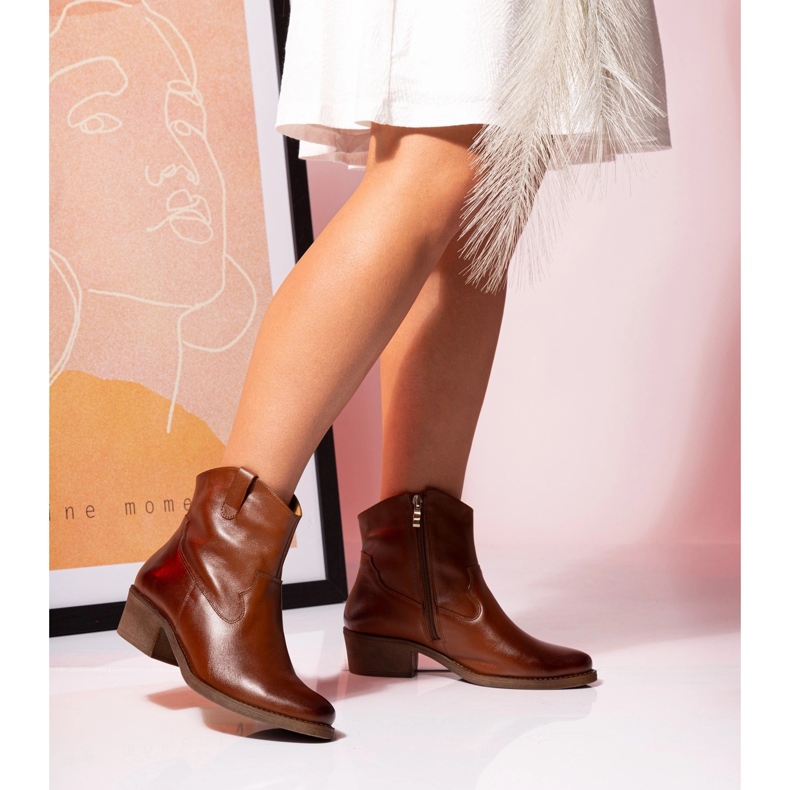 Ženske kaubojske čizme od devine kože Butdam KW-1 smeđa 1