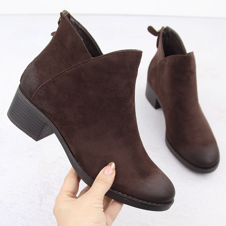 Ženske smeđe izolirane gležnjače Potocki 12472 smeđa 1