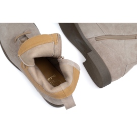 BUTDAM Ženske kožne čizme na vezanje Trw, bež boje 1