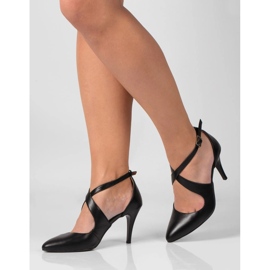 BUTDAM Xena crne plesne štikle sa špicastim vrhom i naramenicama crno 1