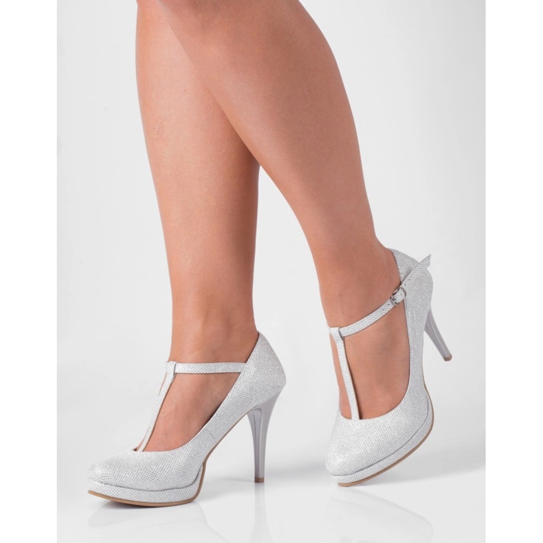BUTDAM Mariola Udobne vjenčane cipele na platformu sa srebrnim remenčićima srebro 1