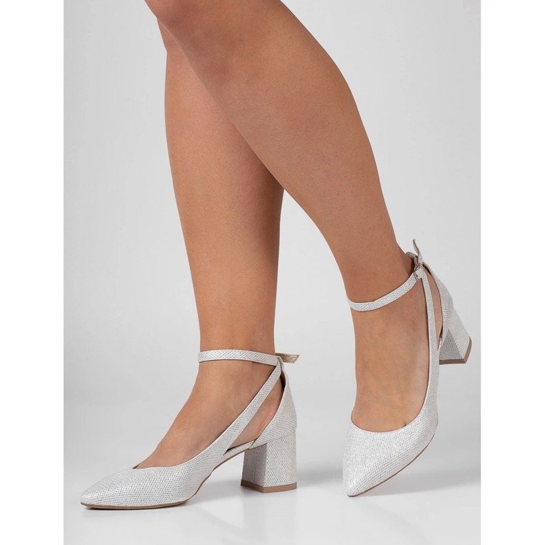 BUTDAM Gabi srebrne svjetlucave cipele na nisku petu srebro 1