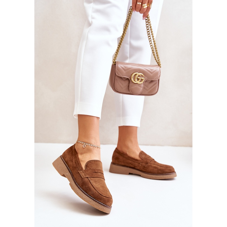 Klasične ženske mokasine od eko brušene kože, smeđe Belania smeđa 2