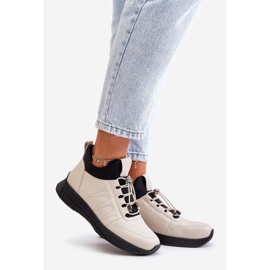 Izolirane kožne sportske cipele s patentnim zatvaračem Artiker 55C0038 Bež 1