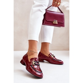 Ženske lakirane cipele na blok Artiker 55C0103 Bordo crvena 2