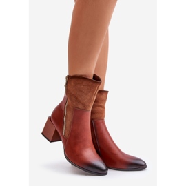 Smeđe ženske izolirane čizme na visoku petu Relabina smeđa 1