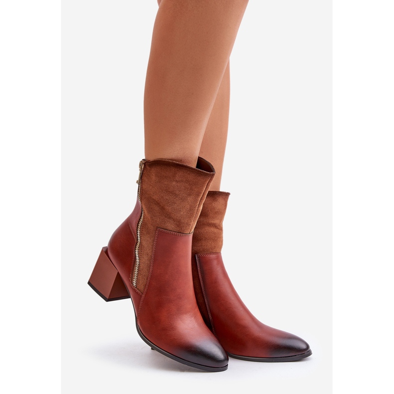 Smeđe ženske izolirane čizme na visoku petu Relabina smeđa 1