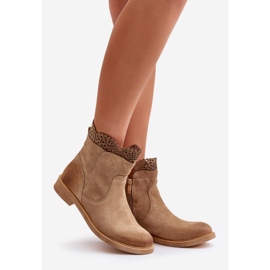 Lewski Shoes Niske ženske ravne čizme Suede Lewski 3624 Bež 1