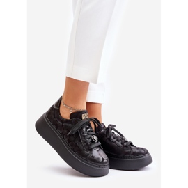 Kožna sportska obuća na platformu Maciejka 06191-42 crna 1