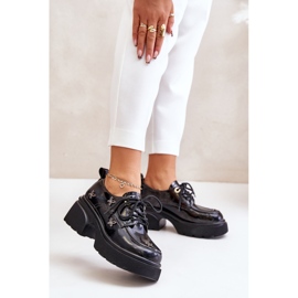 Lakirane ženske cipele s ukrasima od prirodne kože Artiker 55C0419 crne crna 2