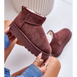 Ženske čizme za snijeg s platformom izolirane krznom, tamno smeđe, Xamella smeđa 2