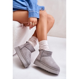 Ženske čizme za snijeg s platformom izolirane krznom, sive Xamella siva 2