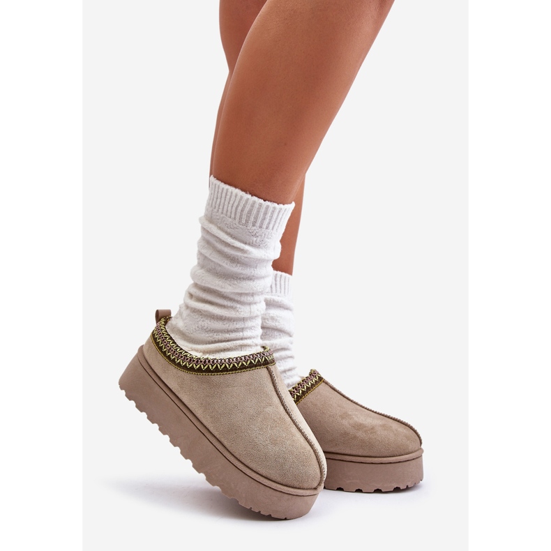 Ženske čizme za snijeg s platformom izolirane krznom, zelene, Remenia zelena 1