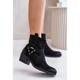 Zazoo 60477 Gležnjače s visokom petom s izolacijom od brušene kože, crne crna 2