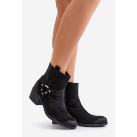 Zazoo 60477 Gležnjače s visokom petom s izolacijom od brušene kože, crne crna 1