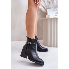 Jezzi Ženske čizme na visoku petu, izolirane, s remenom, crna cinicija 2