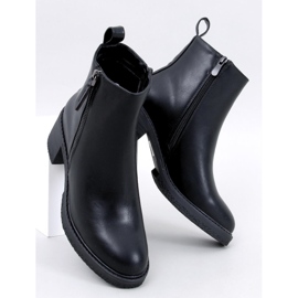 Guire Crne gležnjače od punog zrna na visoku petu crno 1