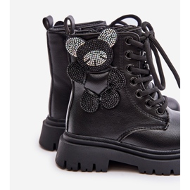 Izolirane gležnjače za djevojčice s medvjedićem i patentnim zatvaračem, Black Relobia crno 1