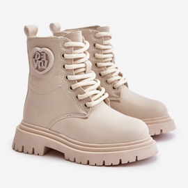 Bež Evaliraea čizme za djevojčice s krznenom postavom i patentnim zatvaračem 1