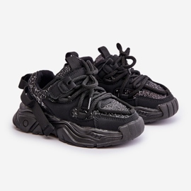 Dječje tenisice ukrašene šljokicama, Black Liatoma crna 1