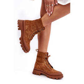 Izolirane čizme ženske čipke -Up žene deve smeđa 3