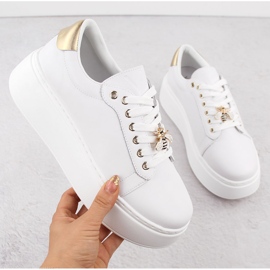 Kožne sportske cipele na platformu bijele boje Vinceza 89101 bijela 1