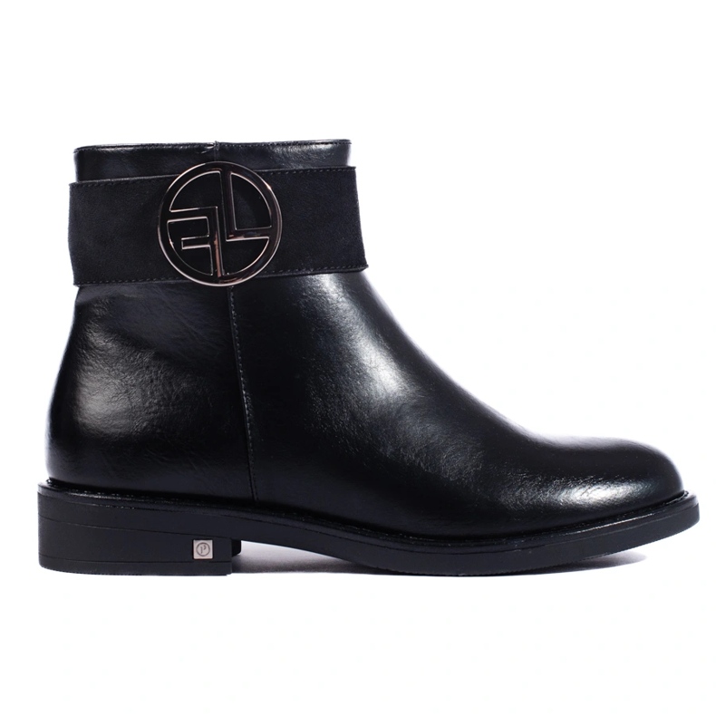 W. Potocki Crne niske gležnjače s ravnom petom by Potocki crno 1