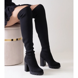 Lija duge crne natikače na visoku petu crna 2