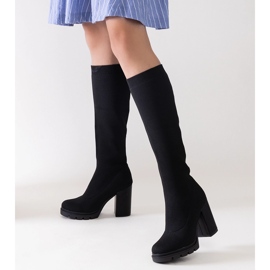 Saria crne natikače s visokom petom crna 1