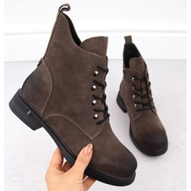 Kaki ženske kožne čizme D&amp;A S.Barski Premium Collection CR42-158 smeđa 1