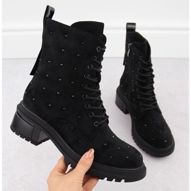 Ženska kožna radnička torba s cirkonima, crna D&amp;A S.Barski Premium Collection MR880-017 1