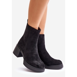 Eko antilop ženske čizme na visoku petu Tople crne Meriluna crno 1