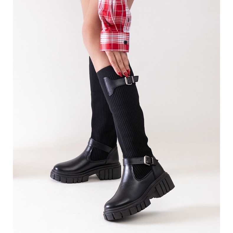 Miste crne natikače s elastičnim gornjim dijelom crno 2