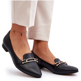 Zazoo 2885 ženske kožne balerine s ukrasom crne crna 4