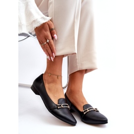 Zazoo 2885 ženske kožne balerine s ukrasom crne crna 1