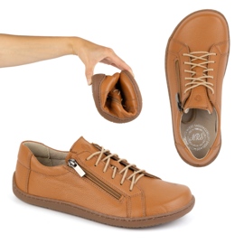 Olivier Ženske minimalističke kožne cipele model 1243 crvene boje naranča 1