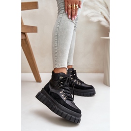 Ženske izolirane Trapper gležnjače na crnoj Jelenia platformi crna 2