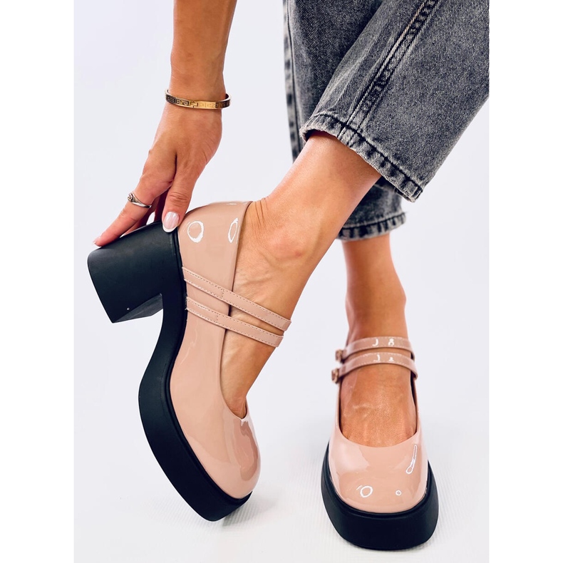 Lorai kaki cipele sa širokom petom bež 1