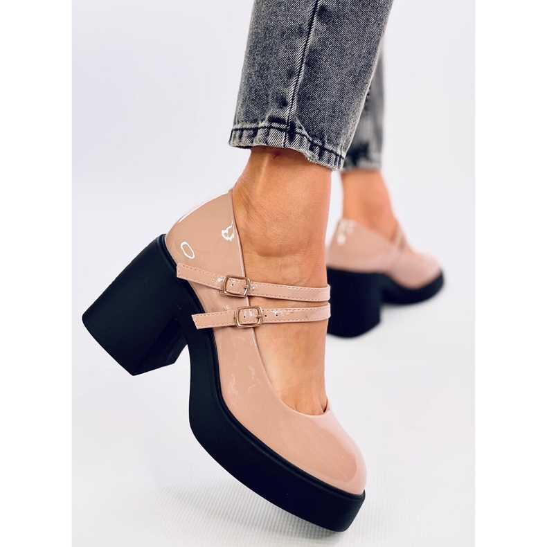 Lorai kaki cipele sa širokom petom bež 2