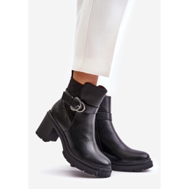 Ženske čizme na visoku petu, tople, s patentnim zatvaračem, crne Inabelle crna 1