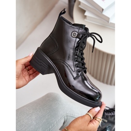 S.Barski Kožne lakirane gležnjače izolirane D&amp;A JC42-78 crne crno 2