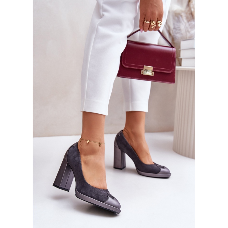 Antilop cipele s visokom petom Laura Messi 2702 sive siva 2