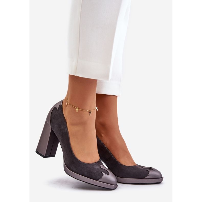 Antilop cipele s visokom petom Laura Messi 2702 sive siva 1