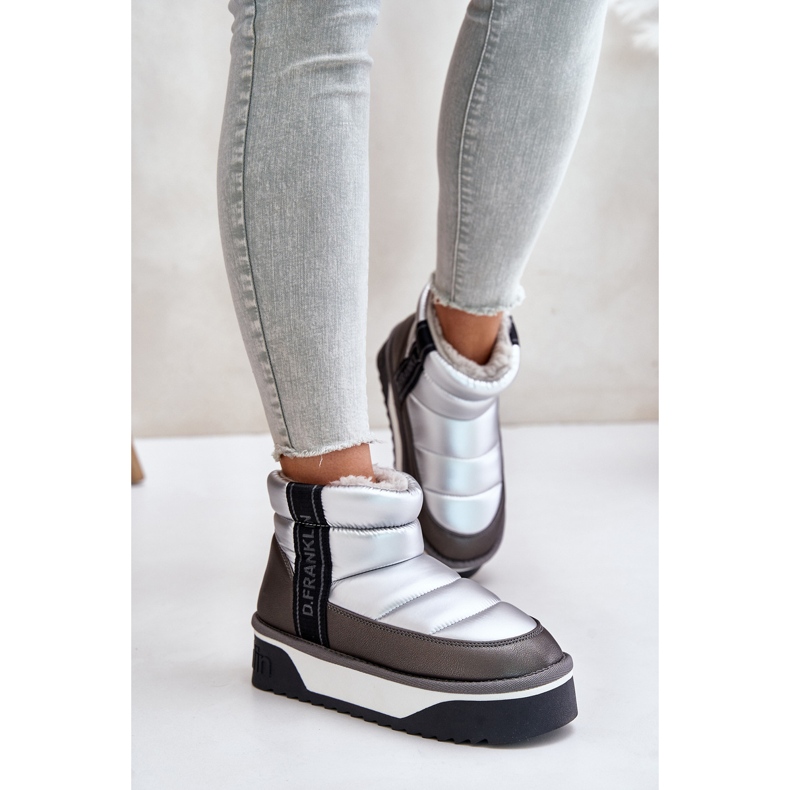 Niske čizme za snijeg s debelim potplatom D.Franklin DFSH371010 Srebrna siva 2